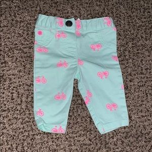 Turquoise and Hot Pink Bicycle Pants Newborn